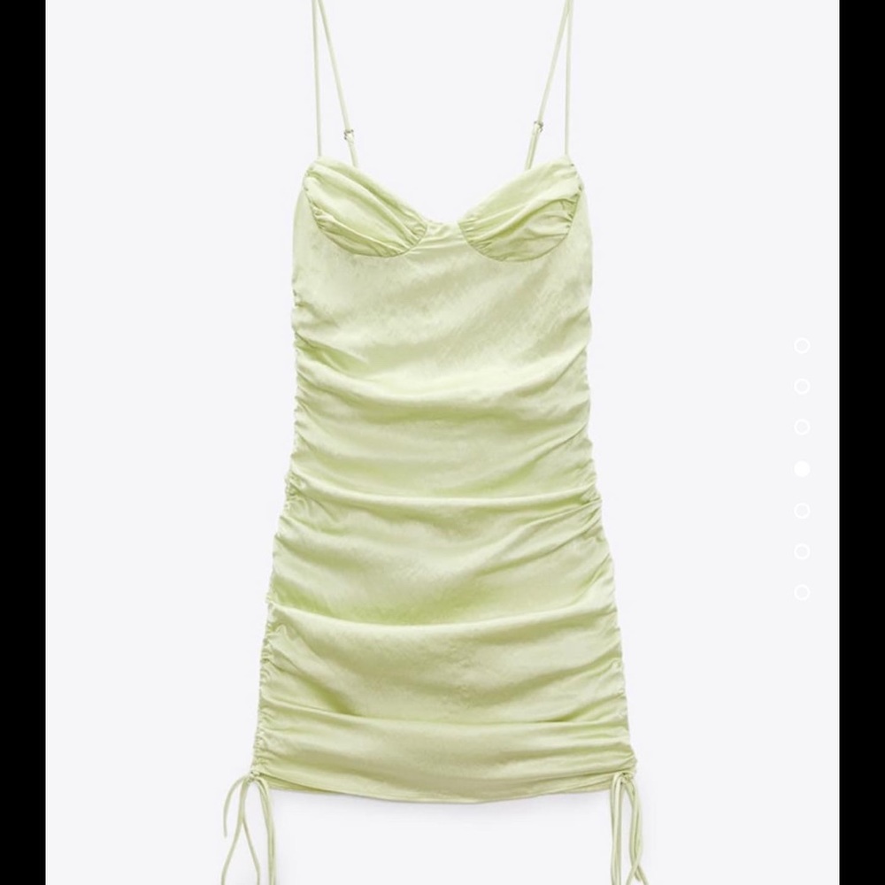 Zara ruched satin effect dress